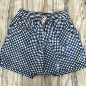 Polo white and blue gingham bathing suit